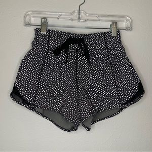lululemon athletica Black and White Polka Dot Running Shorts